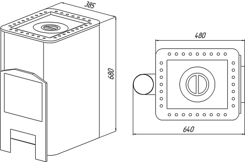 Печь отопит.-варочная УЮТ-1 (засыпной) (Варвара)